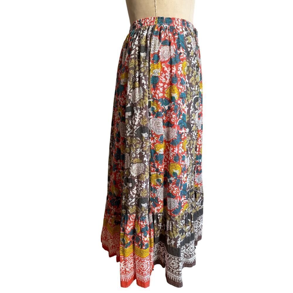 Velvet Women's XS Boho Batik Skirt EUC Patchwork Floral India - Picture 2 of 5